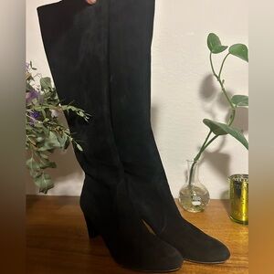 Stuart Weitzman Black Suede Knee High Boots 7.5